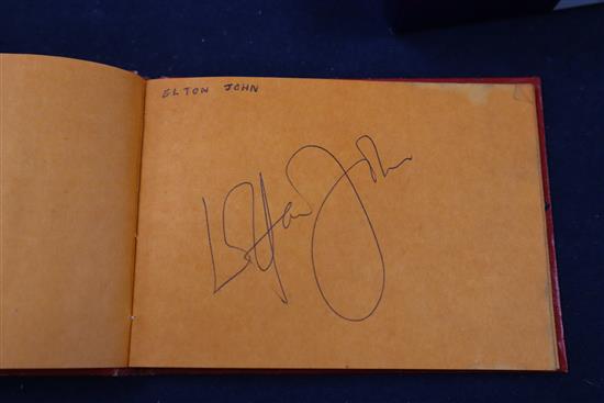 Autograph albums, mainly contemporary musicians to include Elton John, Eric Clapton, members of Pulp, etc.
